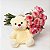Encanto Rosa – Buquê de 12 Rosas & Pelúcia Fofinha - Imagem 3