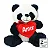 Panda de Pelúcia C/ Coração 20 cm - Imagem 1