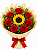 Buquê Romance Dourado - Rosas Vermelhas Premium e Girassol - Imagem 1