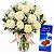 Buquê Elegância de Rosas Brancas com Lindt Milk - Imagem 1