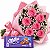 Buquê de 6 Rosas Pink com Chocolate Milka - Imagem 2