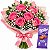Buquê de 6 Rosas Pink com Chocolate Milka - Imagem 1