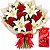 Buquê de Lírios Brancos e Rosas Vermelhas com Lindt 75g - Imagem 1