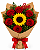 Buquê Love de Rosas Vermelhas & Girassol - Imagem 1