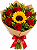 Buquê de Rosas Vermelhas & Girassol - Imagem 1