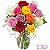 Elegância de Rosas Coloridas No Vaso de Vidro - Imagem 3