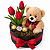 Arranjo Elegance: Tulipas Vermelhas, Ursinho e Chocolate - Imagem 2