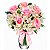 Luxuoso Arranjo de Rosas e Astromélias no Vaso de Vidro - Imagem 1