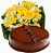 Buque 12 Rosas Amarelas e Bolo de Chocolate - Imagem 2