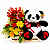 Cesta Carinho com Flores & Panda Fofinho - Imagem 3