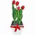 Tulipa Vermelha No Cachepô Decorado - Imagem 2