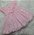 Vestido Bebê Rosa com Renda Cinto de pérolas sintéticas trançada e apliques de florzinhas - Imagem 7