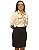 BLUSA SOCIAL DE SEDA MANGA LONGA - COM VIÉS PRETO - MODELO LUZI LEAL - Imagem 1