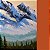 Quadro Pintura Acrílico Sobre Tela Painel - Paisagem Montanha - 30x90cm - Imagem 5