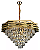 Lustre dourado c/ cristal p/6 lâmpadas E-14 - Imagem 1