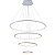 Pendente 4 aros LED 150W bivolt prata 80X60X40X20cm - Imagem 1
