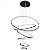 Pendente Inverse 6 Aros Preto 3000k 156w Nordecor 2531* - Imagem 1