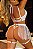 CONJUNTO SEXY DE RENDA TIRAS E BABADOS DE TULE - Imagem 2