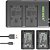 Kit de 2 baterias VW-VBT190 1950mAh NEEWER + carregador duplo - Imagem 2