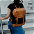 Mochila Couro Caramelo e Lona Preta Roadstar (01161) - Imagem 2