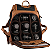 Mochila Couro Caramelo e Lona Preta Roadstar (01161) - Imagem 3