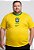 Camisetas Seleção Brasileira Algodão Masculina Plus Size Preta G4 ao G9 200kilos - Imagem 1