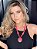 Colar em Metal - Dourado - Resina- Rosa - Imagem 1