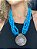 Colar em Metal - Prata - Resina - Azul - Imagem 2