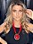 Colar em Metal - Prateado - Resina - Vermelho - Imagem 1