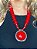 Colar em Metal - Prateado - Resina - Vermelho - Imagem 2