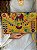 Bolsa Clutch - Tecido - Bordado - Amarelo - Imagem 1
