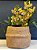 Cachepot em Cimento - Bege - Relevo -  22,5CM - Imagem 1