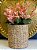 Cachepot em Cimento - Bege - Relevo -  22,5CM - Imagem 1