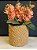 Cachepot em Cimento - Bege - Relevo -  24CM - Imagem 1