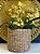 Cachepot em Cimento - Bege  - Relevo -  26,5CM - Imagem 1