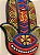 Hamsa- Mão de Fatima - Madeira - Pintado a mão - Colorido - Imagem 3