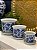 Cachepot em Ceramica - Azul e Branco - 10CM - Imagem 3