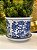 Cachepot em Ceramica - Azul e Branco - 14,5CM - Imagem 1