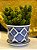 Cachepot em Ceramica - Azul e Branco - 14CM - Imagem 1