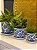 Cachepot em Ceramica - Azul e Branco - 10CM - Imagem 2