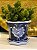 Cachepot em Ceramica - Azul e Branco - 15CM - Imagem 1
