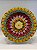 Prato de Parede Pequeno - Turquia - Decorativo - Cerâmica - Alto Relevo - Amarelo e Vermelho - Imagem 1