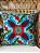 Capa de Almofada Bordada 45x45 Azul Turquesa - Imagem 1