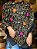 Echarpe Bordada - Flores - Preto - Imagem 1