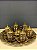 Jogo de Xícaras Turca com Bandeja - Metal - Cerâmica - Ouro Velho - Imagem 4