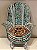 Hamsa - Mão de Fatima - Madeira - Pintado à mão - Verde e Branco - P - Imagem 1