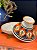 Tagine Saleiro Marroquino - Ceramica - Pitando à mão - Branco e Laranja - Imagem 2