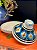 Tagine Saleiro Marroquino - Ceramica - Pitando à mão - Branco e Azul Claro - Imagem 2