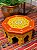 Mesa de Apoio - Madeira - Pintado à Mão - Amarelo e Laranja - G - Imagem 1