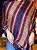 Pashmina de Viscose - Azul e Vermelho - Imagem 1